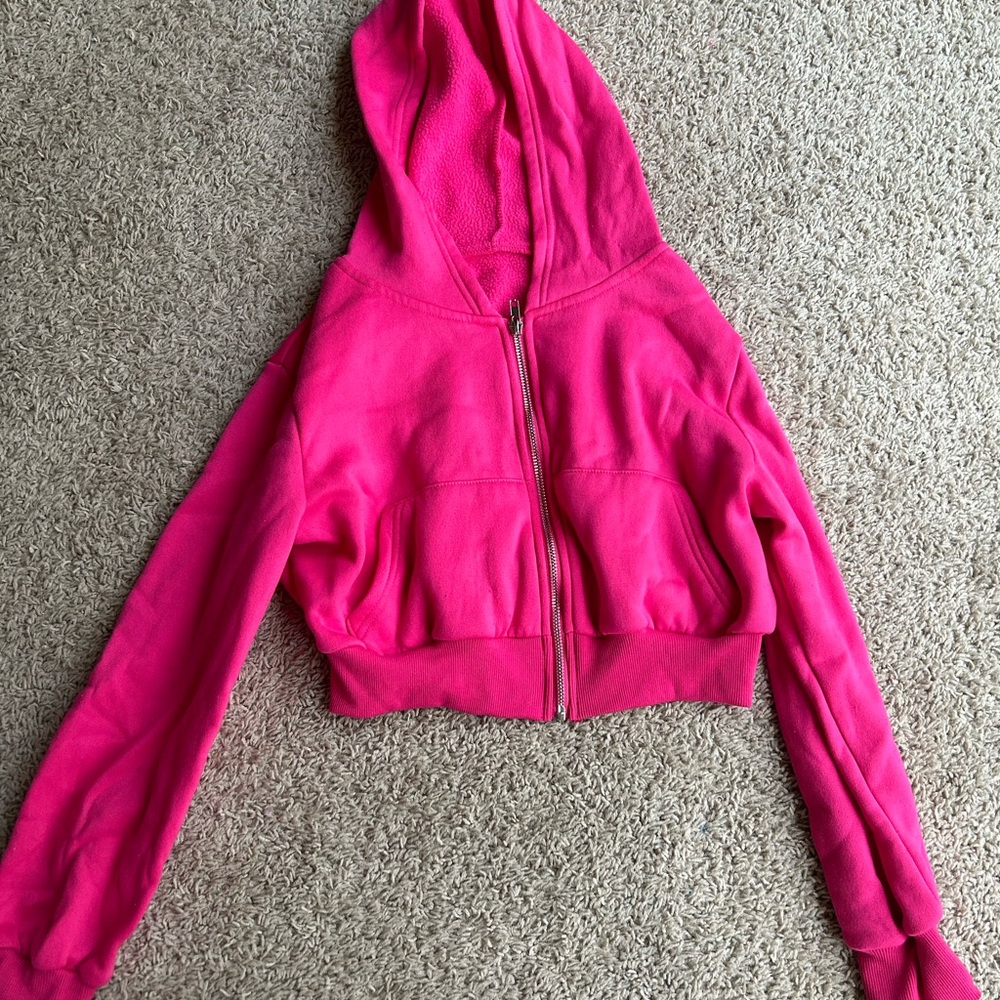 Hot pink cropped hoodie